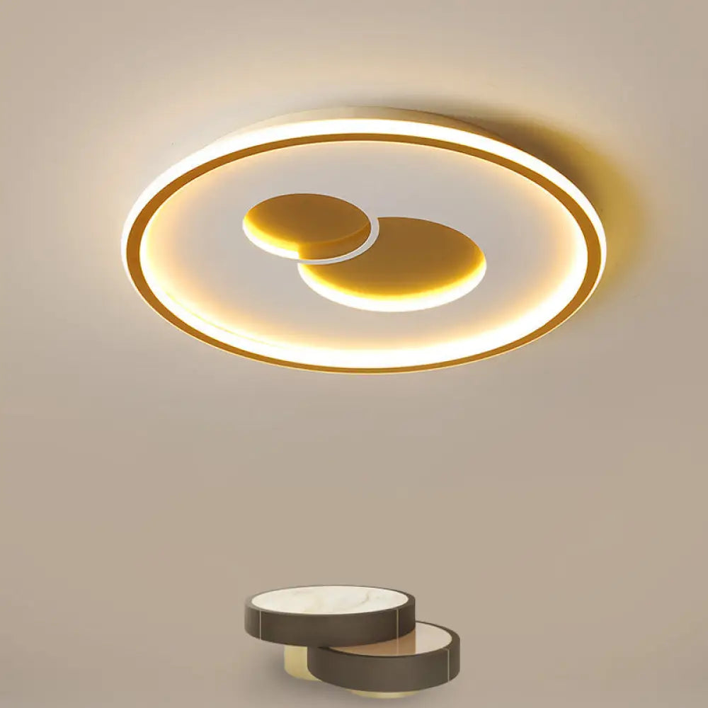 16’/19.5’ Black/Gold Led Flushmount Ceiling Light With Simplicity Acrylic Design Gold / 16’