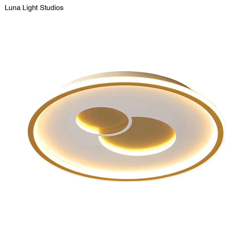 16/19.5 Black/Gold Led Flushmount Ceiling Light With Simplicity Acrylic Design