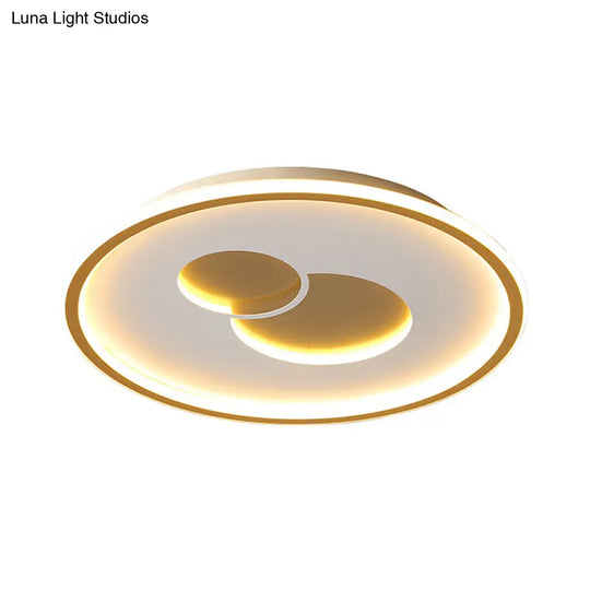 16’/19.5’ Black/Gold Led Flushmount Ceiling Light With Simplicity Acrylic Design