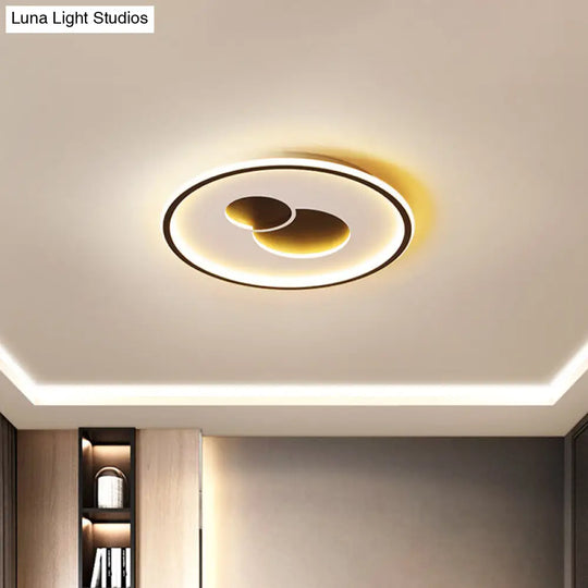 16/19.5 Black/Gold Led Flushmount Ceiling Light With Simplicity Acrylic Design