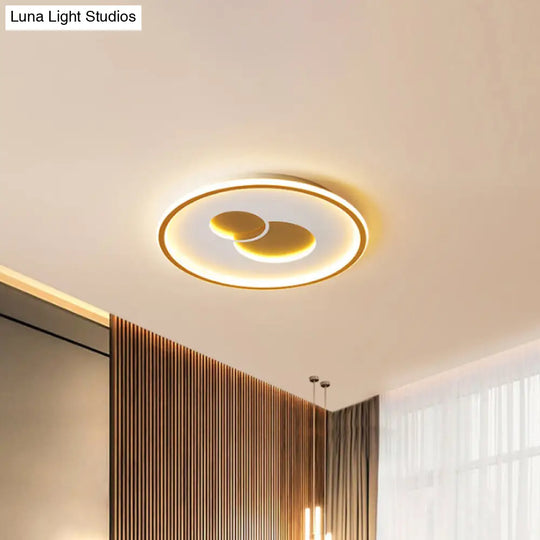 16/19.5 Black/Gold Led Flushmount Ceiling Light With Simplicity Acrylic Design