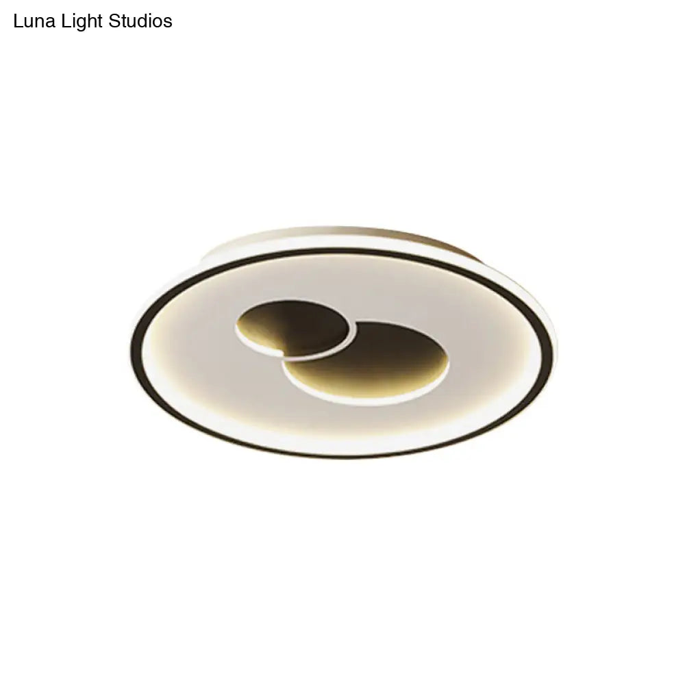 16/19.5 Black/Gold Led Flushmount Ceiling Light With Simplicity Acrylic Design