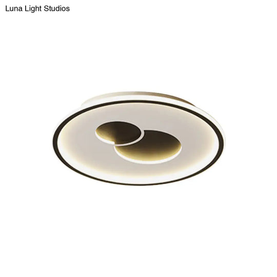 16/19.5 Black/Gold Led Flushmount Ceiling Light With Simplicity Acrylic Design