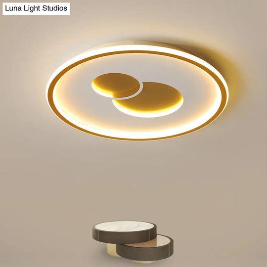 16/19.5 Black/Gold Led Flushmount Ceiling Light With Simplicity Acrylic Design Gold / 16