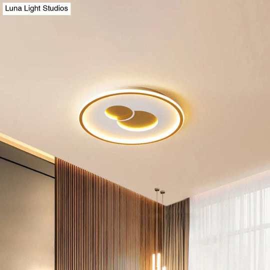 16’/19.5’ Black/Gold Led Flushmount Ceiling Light With Simplicity Acrylic Design