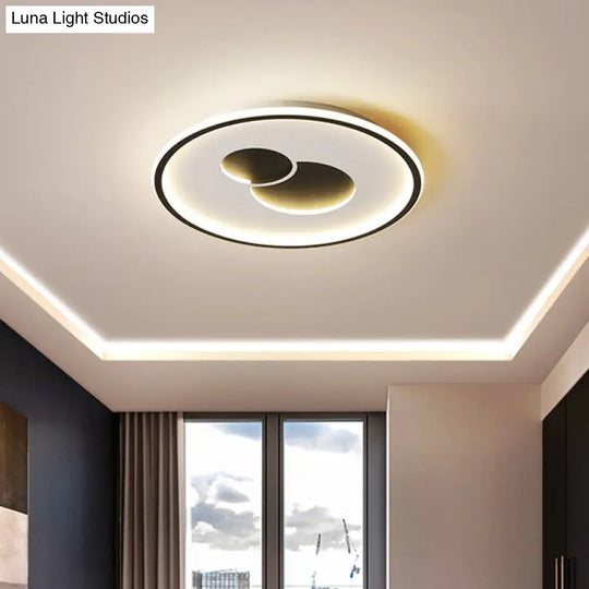 16/19.5 Black/Gold Led Flushmount Ceiling Light With Simplicity Acrylic Design Black / 16