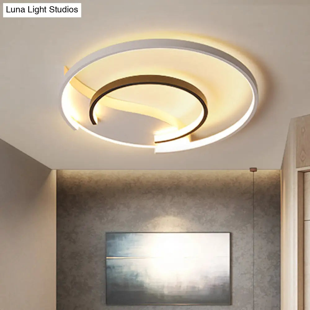 16’/19.5’ Double Ring Flushmount Lighting - Modern White Ceiling Lights Adjustable Warm/White