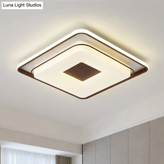 16’/19.5’ Minimalist Square Ceiling Mount Led Light In Warm/White With Acrylic Cover