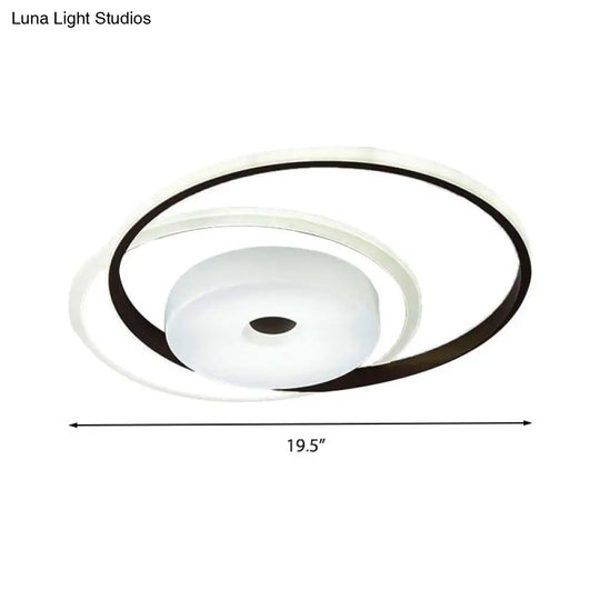 16/19.5 Modern Led Flush Ceiling Light - White Acrylic Bedroom Fixture