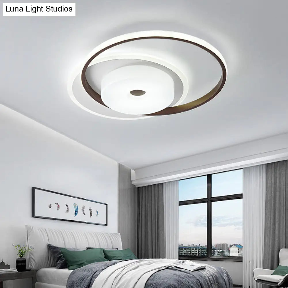 16/19.5 Modern Led Flush Ceiling Light - White Acrylic Bedroom Fixture