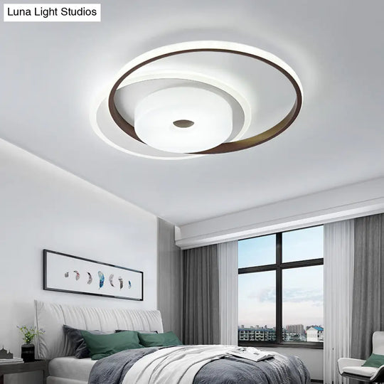 16’/19.5’ Modern Led Flush Ceiling Light - White Acrylic Bedroom Fixture