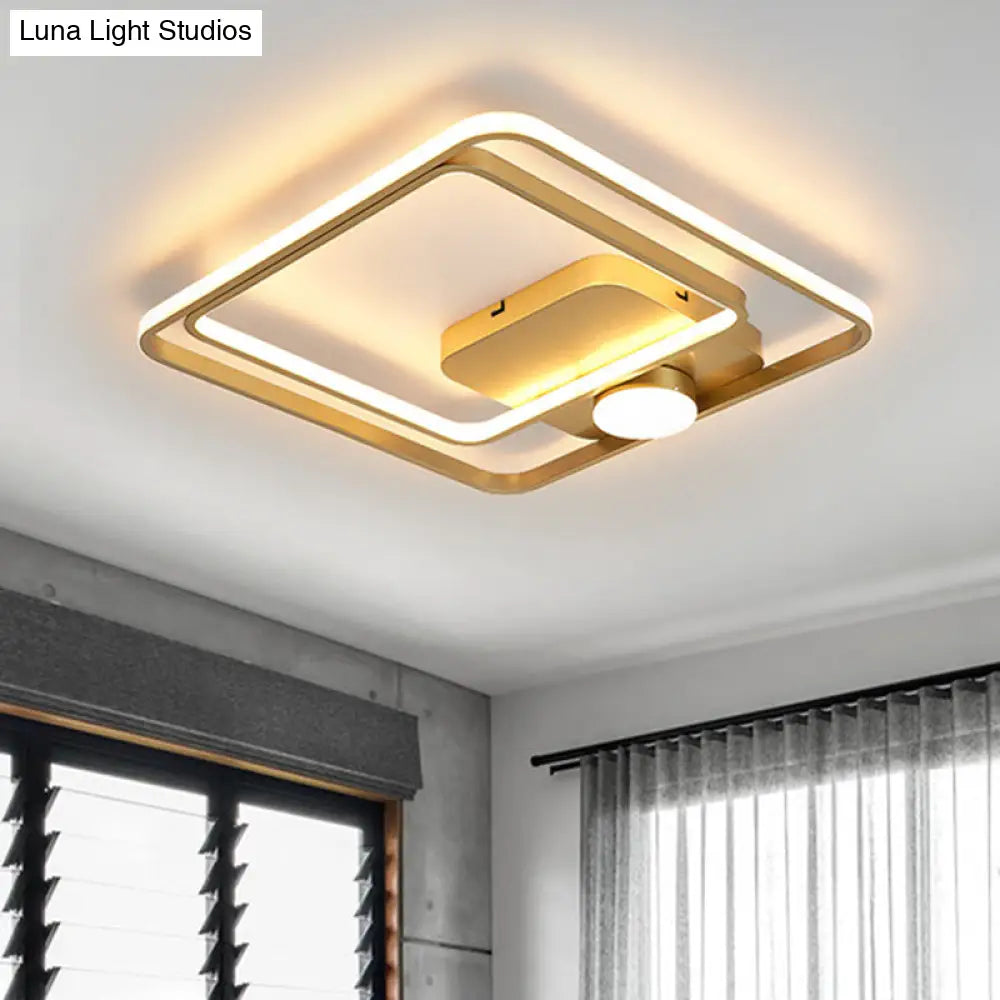 16/19.5 Modern Metallic Black/Gold Led Flush Mount Ceiling Light Fixture