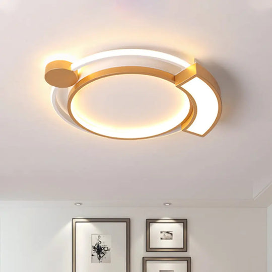 16’/19.5’ Modern Orbit Acrylic Led Flush Ceiling Light Black/Gold Finish White Gold / 19.5’