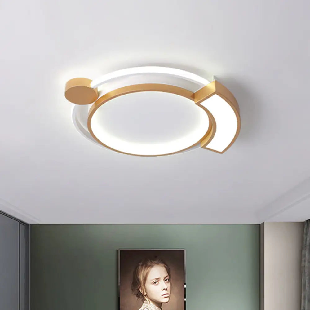 16’/19.5’ Modern Orbit Acrylic Led Flush Ceiling Light Black/Gold Finish White Gold / 16’