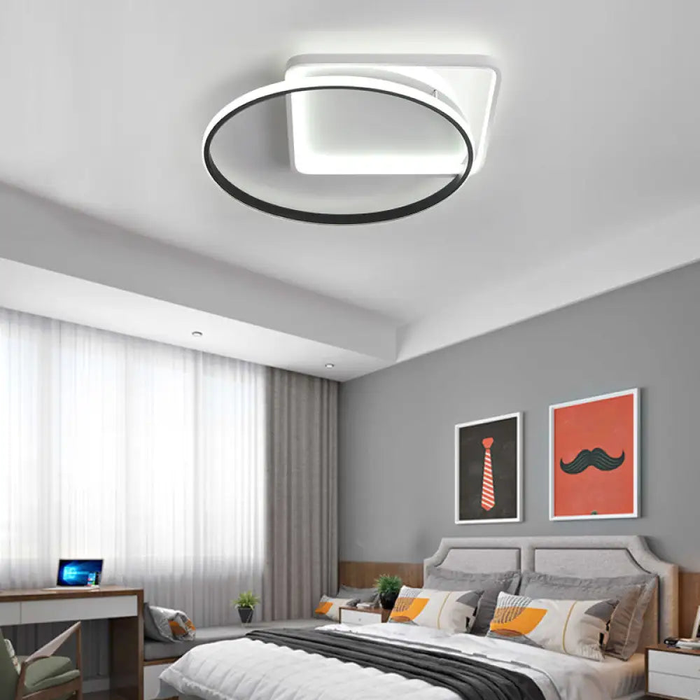 16’/19.5’ Modern White Creative Flush Mount Light Fixture With Warm/White Lighting / 16’ Warm