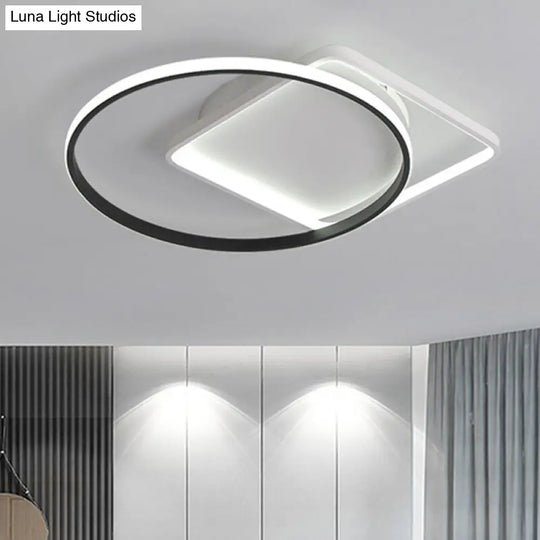 16/19.5 Modern White Creative Flush Mount Light Fixture With Warm/White Lighting