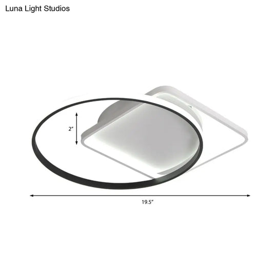 16/19.5 Modern White Creative Flush Mount Light Fixture With Warm/White Lighting