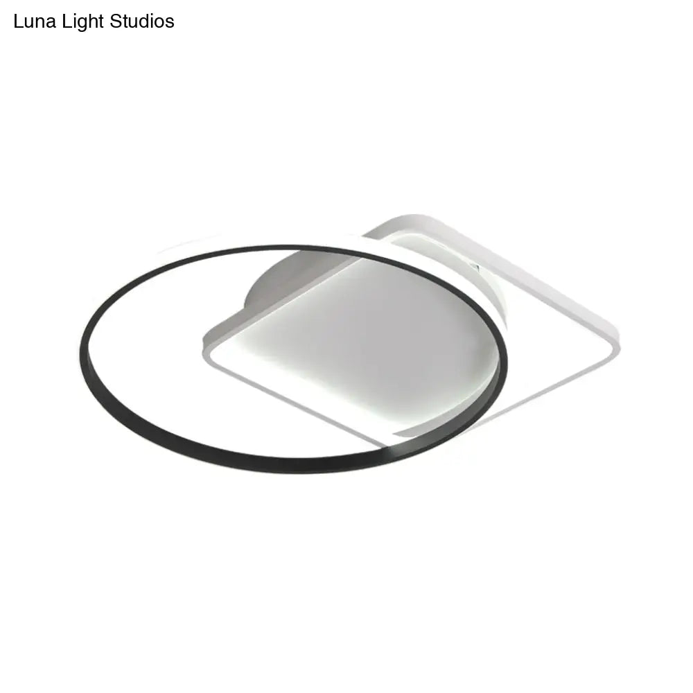 16/19.5 Modern White Creative Flush Mount Light Fixture With Warm/White Lighting