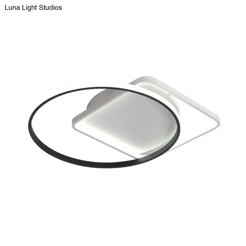 16’/19.5’ Modern White Creative Flush Mount Light Fixture With Warm/White Lighting