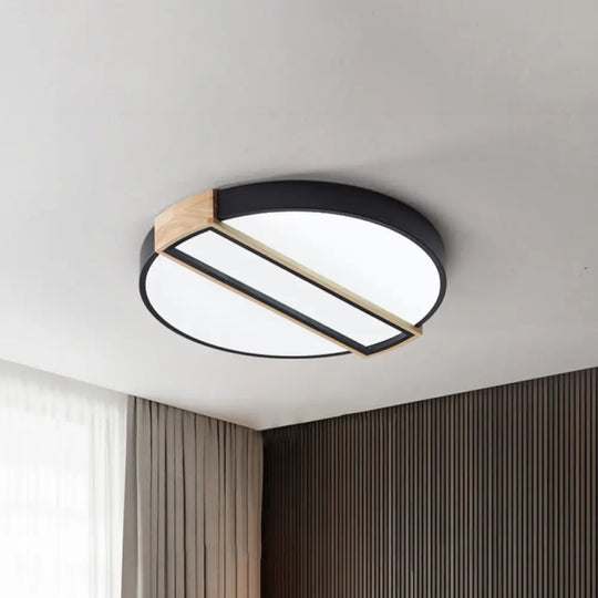 16’/19.5’ Nordic Led Flushmount Ceiling Light - White/Grey/Green Round Acrylic Shade Black / 16’