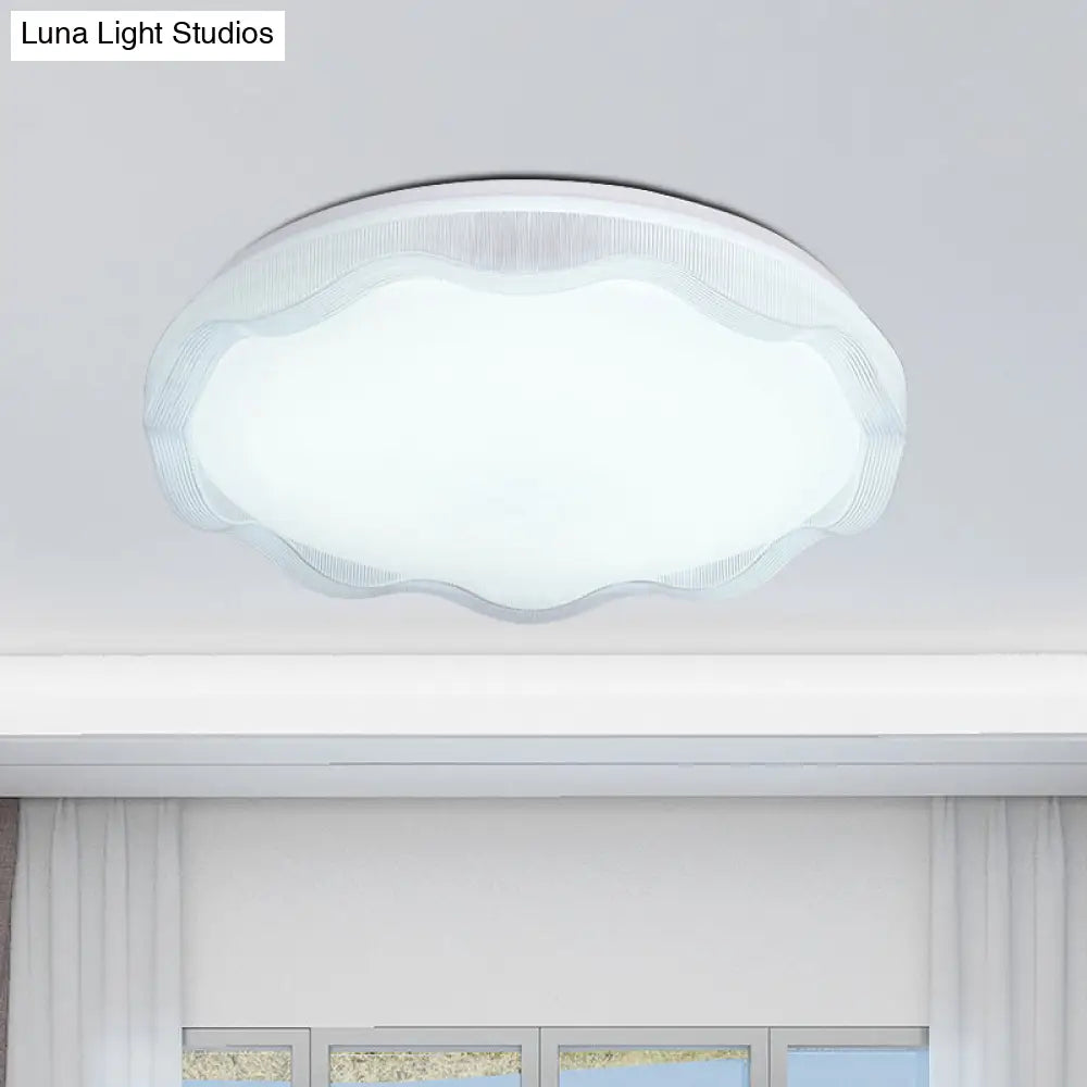 16’/19.5’ Simple Style Scalloped Ceiling Lamp With Acrylic Diffuser - White/Blue/Gold Flush