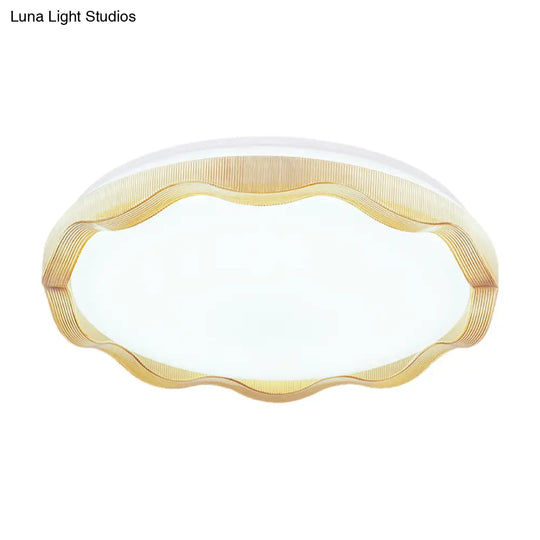 16’/19.5’ Simple Style Scalloped Ceiling Lamp With Acrylic Diffuser - White/Blue/Gold Flush