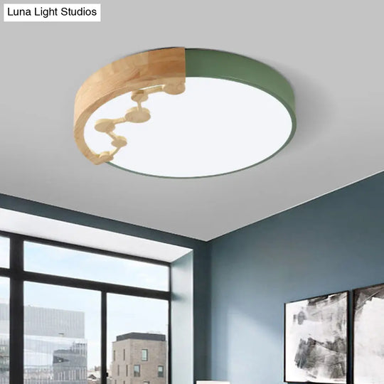 16/19.5 W Led Living Room Ceiling Light With Pink/Yellow/Blue Metal Shade In Warm/White