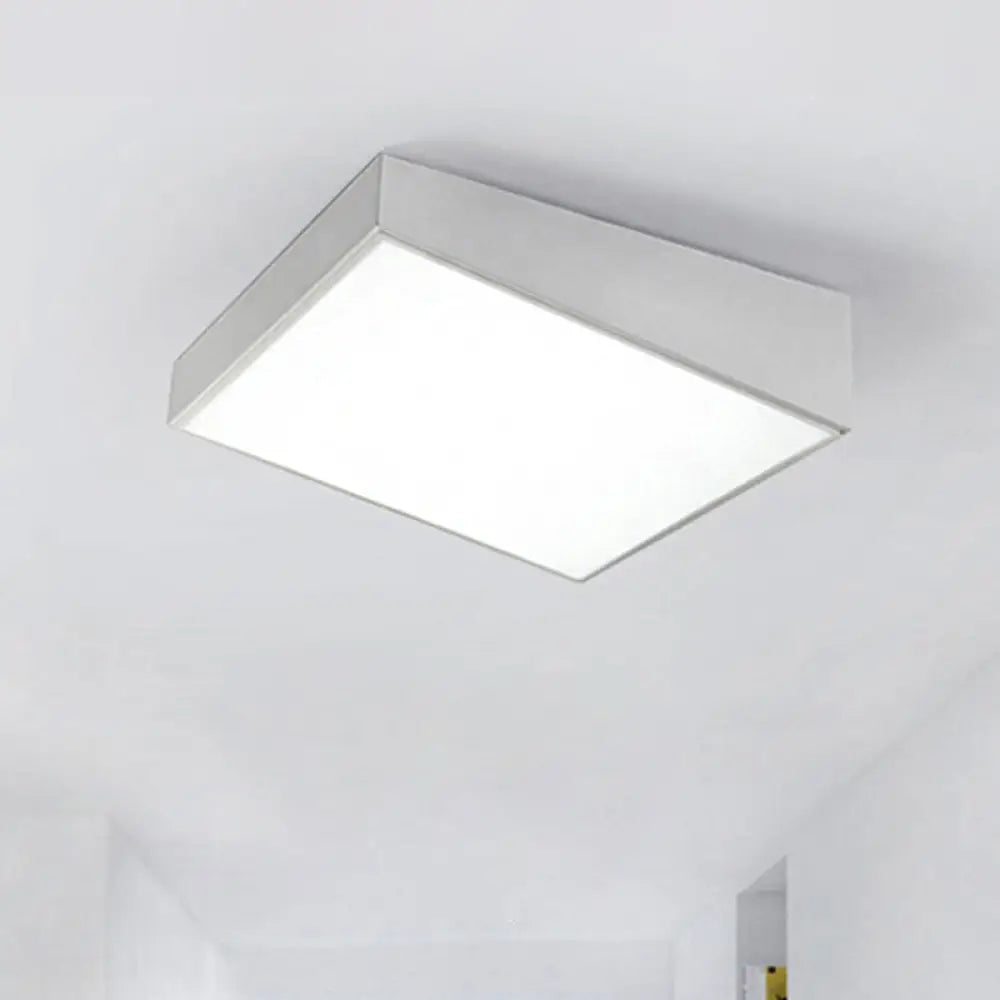 16’/19.5’ Wide Contemporary Led Metal Shade Flush Lighting - White/Black Trapezoid Mount Light