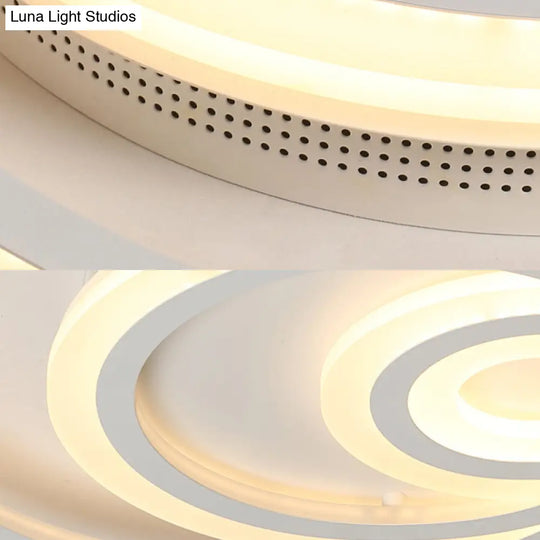 16’/19.5’ Wide Ripple Acrylic Flush Mount Led Ceiling Light Minimalist White Warm/White/3 -