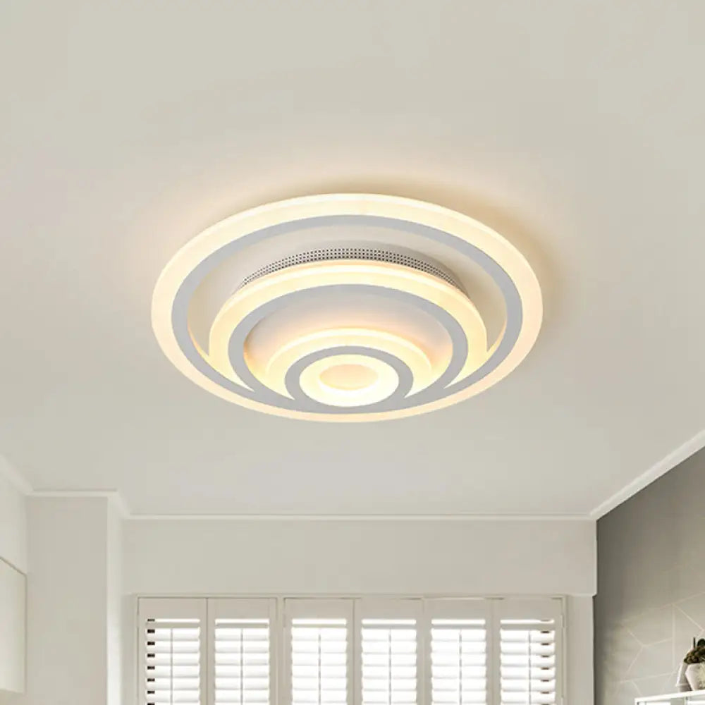 16’/19.5’ Wide Ripple Acrylic Flush Mount Led Ceiling Light Minimalist White Warm/White/3 -