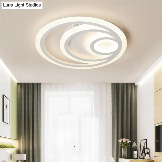 16’/19.5’ Wide Ripple Acrylic Flush Mount Led Ceiling Light Minimalist White Warm/White/3 -