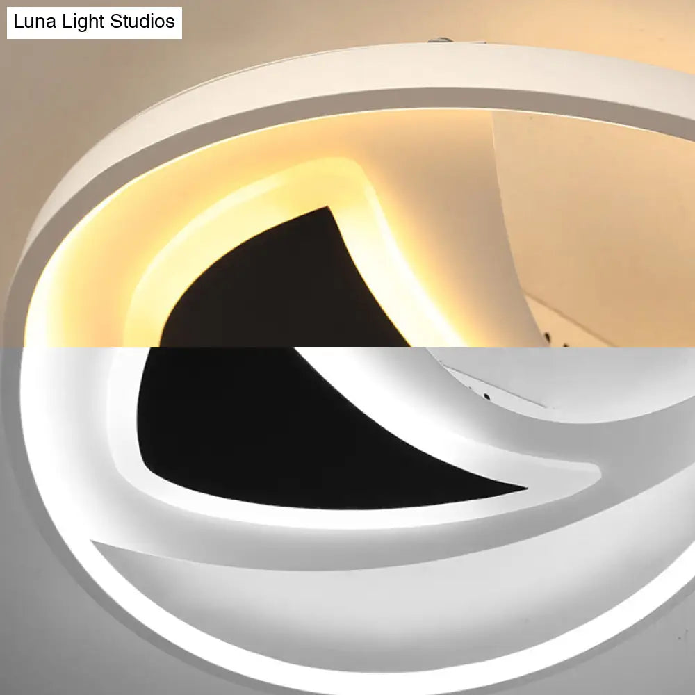 16/20.5 Modern Geometric Ceiling Light Fixture Black & White Acrylic Led