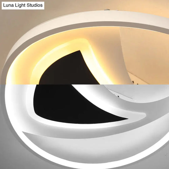 16/20.5 Modern Geometric Ceiling Light Fixture Black & White Acrylic Led