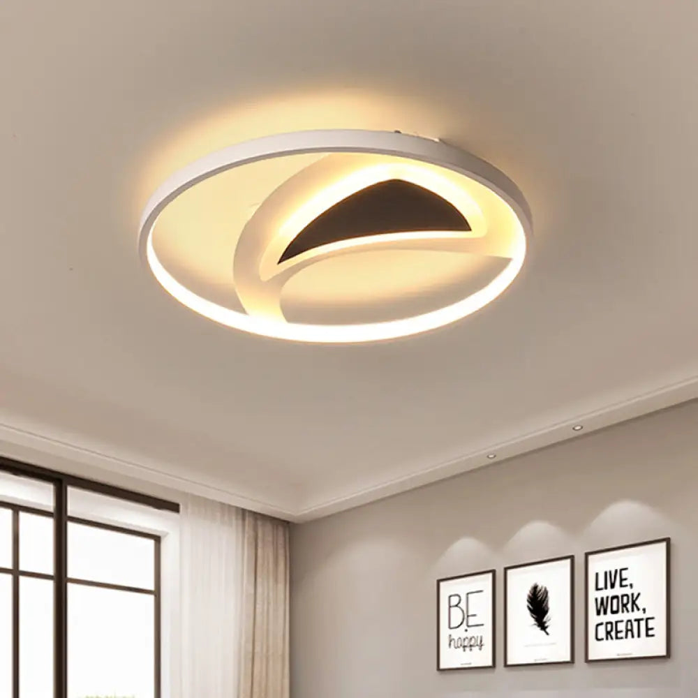 16’/20.5’ Modern Geometric Ceiling Light Fixture – Black & White Acrylic Led Black - White /