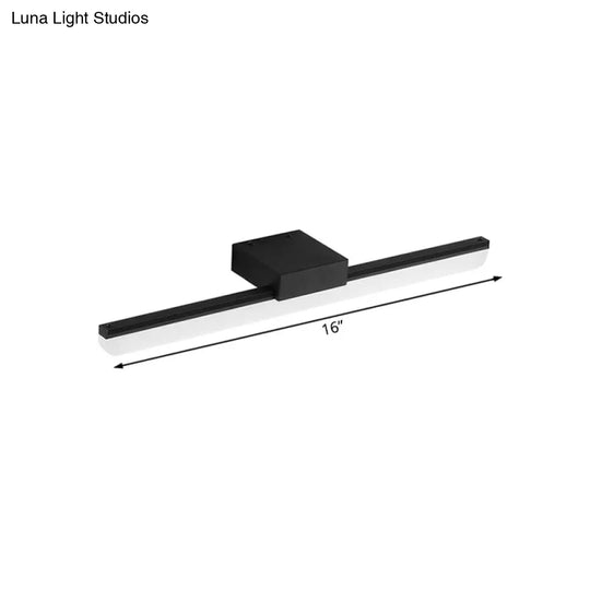 16/20 Ultra-Thin Acrylic Led Wall Light Sconce - Modern Style Black Or White Finish Warm