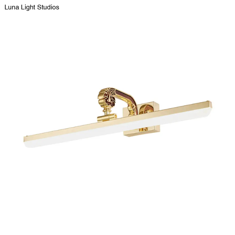 16/21.5 Modern Led Vanity Lighting - Ultra-Thin Golden Metal & Acrylic Wall Mounted Light