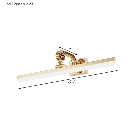 16/21.5 Modern Led Vanity Lighting - Ultra-Thin Golden Metal & Acrylic Wall Mounted Light