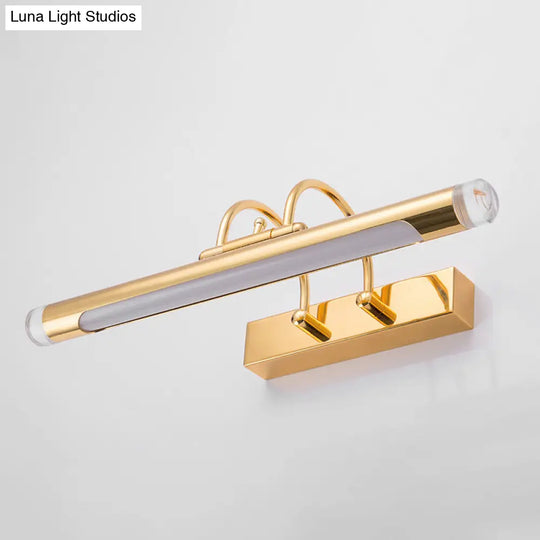 16/21 Cylindrical Vanity Light In Metallic Gold - Modernism Style Led Warm/White Lighting