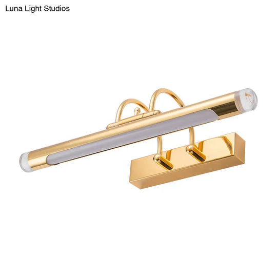 16/21 Cylindrical Vanity Light In Metallic Gold - Modernism Style Led Warm/White Lighting