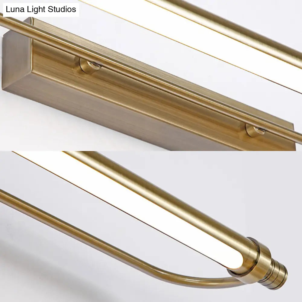 16/21 Tubed Vanity Light Fixture In Bronze With Led Metal And Acrylic Design Warm/White Lighting