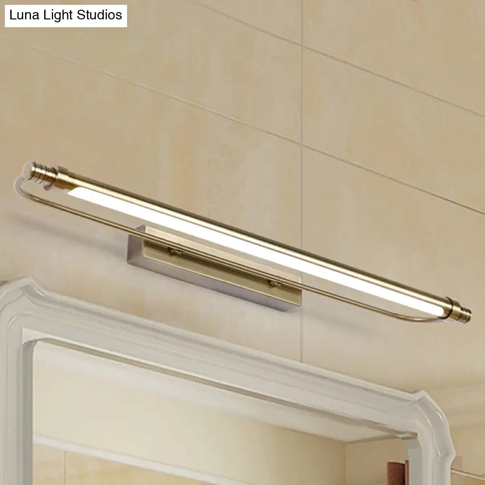 16/21 Tubed Vanity Light Fixture In Bronze With Led Metal And Acrylic Design Warm/White Lighting