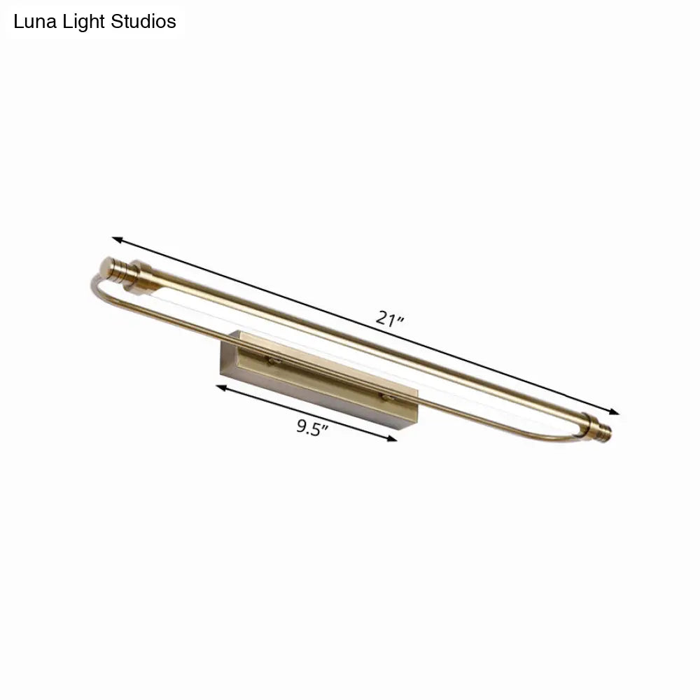 16/21 Tubed Vanity Light Fixture In Bronze With Led Metal And Acrylic Design Warm/White Lighting