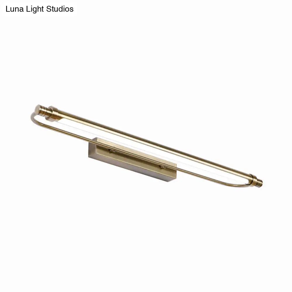 16/21 Tubed Vanity Light Fixture In Bronze With Led Metal And Acrylic Design Warm/White Lighting