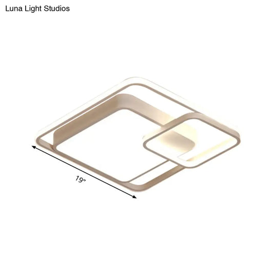16-35.5 W Modern White Rectangle Ceiling Light With High Penetrated Acrylic Led - Flushmount In