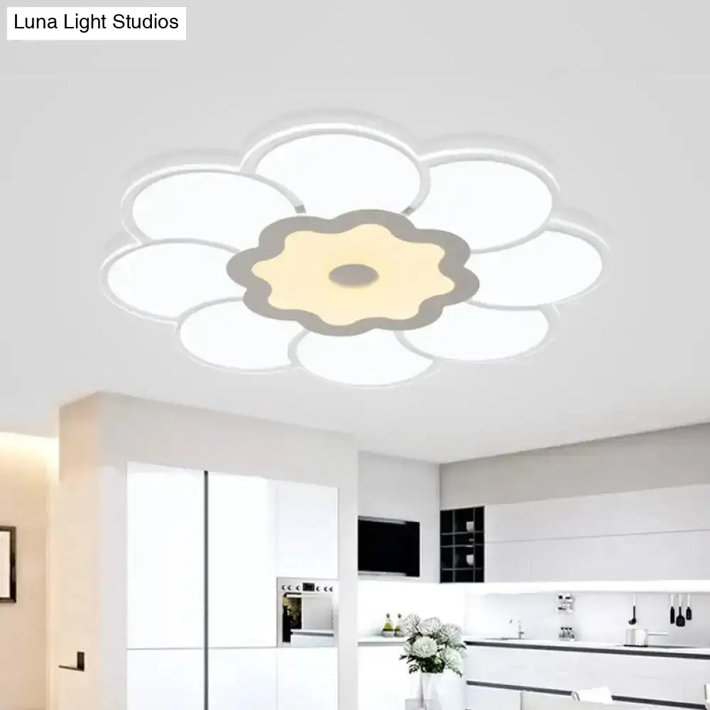 16.5’/20.5’/31’ Wide Floral Ceiling Lamp - Simple & Elegant Acrylic White Led Flush Mount