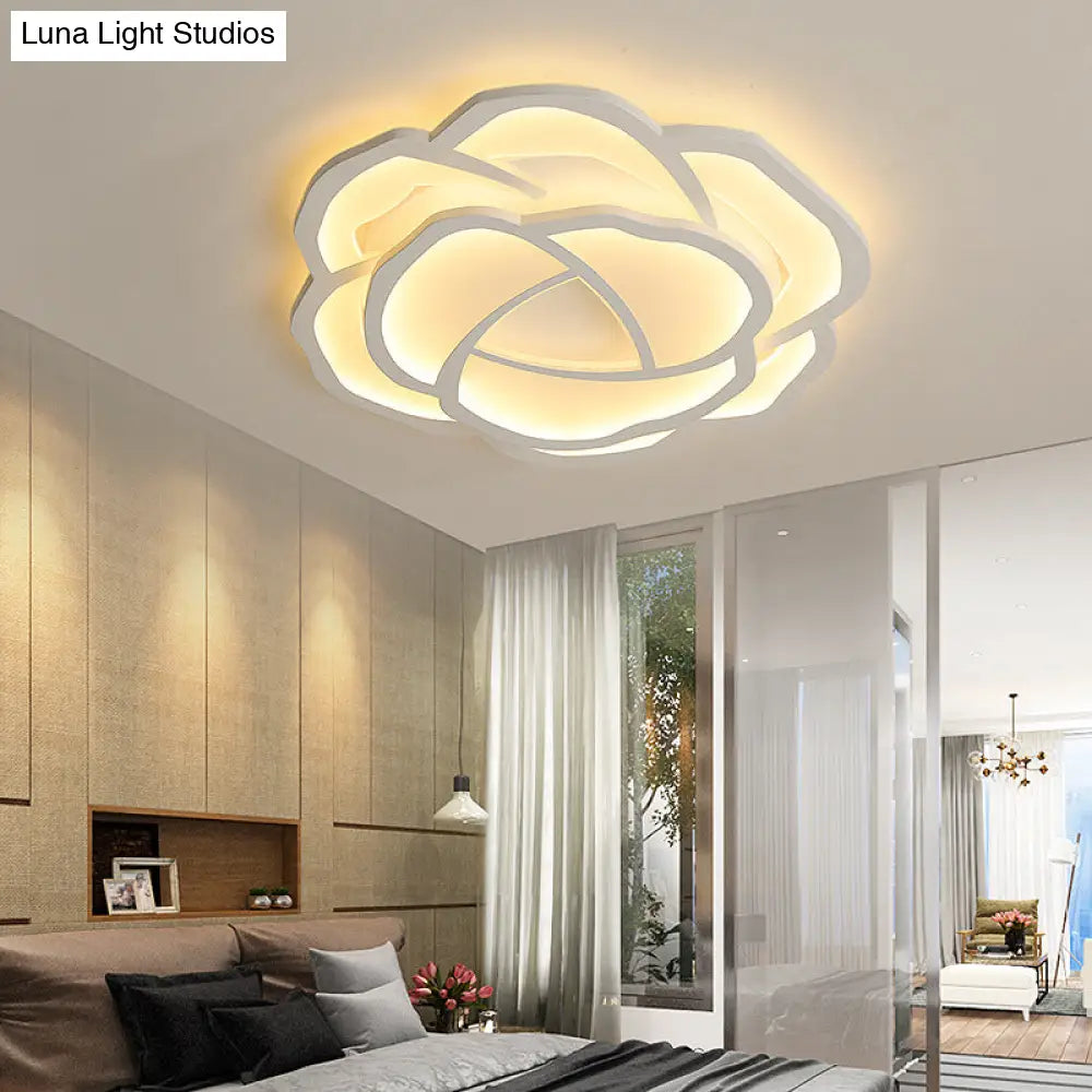 16.5’/20.5’ Acrylic Flush Mount Led Flower Ceiling Lamp - Modern Style White/Warm Light