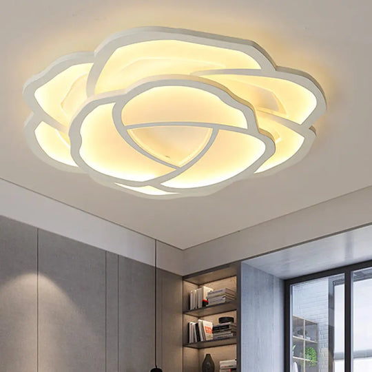 16.5’/20.5’ Acrylic Flush Mount Led Flower Ceiling Lamp - Modern Style White/Warm Light White /