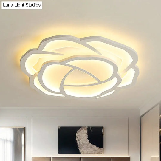 16.5/20.5 Acrylic Flush Mount Led Flower Ceiling Lamp - Modern Style White/Warm Light