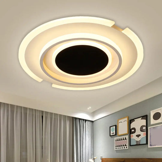 16.5’/20.5’ Black Flush Mount Nordic Led Lamp For Bedroom / 16.5’