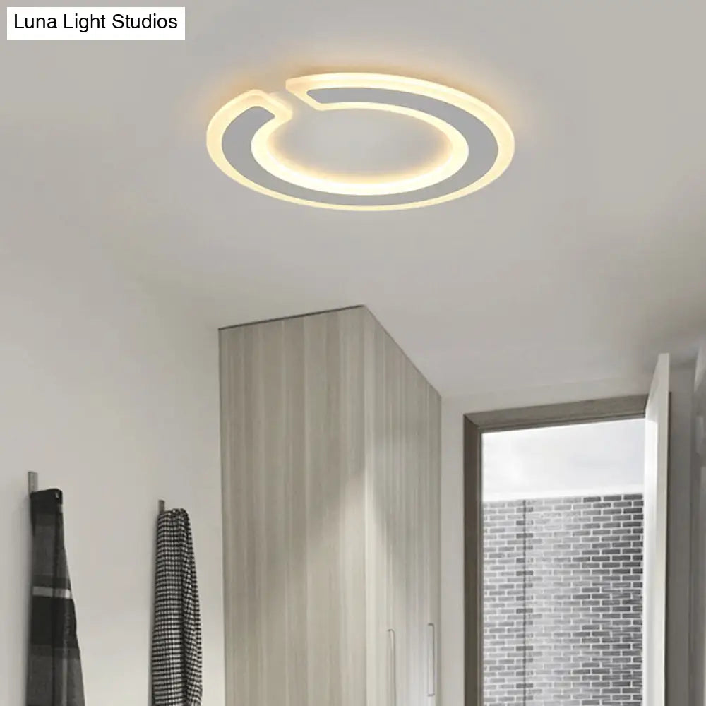 16.5/20.5 Dia Round Ceiling Lamp - Simple & Elegant Led Flushmount Lighting In Warm/White/Natural